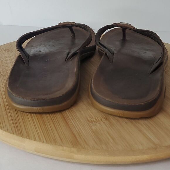 Chaco Women's Brown Leather Flip Flop Sandals Size 8 - Picture 6 of 12